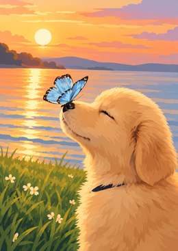 Golden Retriever Sunset